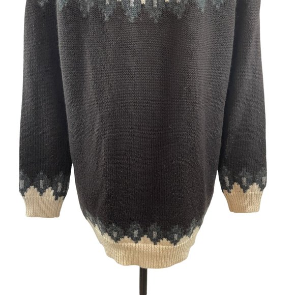 URBAN OUTFITTERS BDG OVERSIZED FAIR ISLE NORDIC WOOL BLEND KNIT SWEATER SMALL - Picture 8 of 10